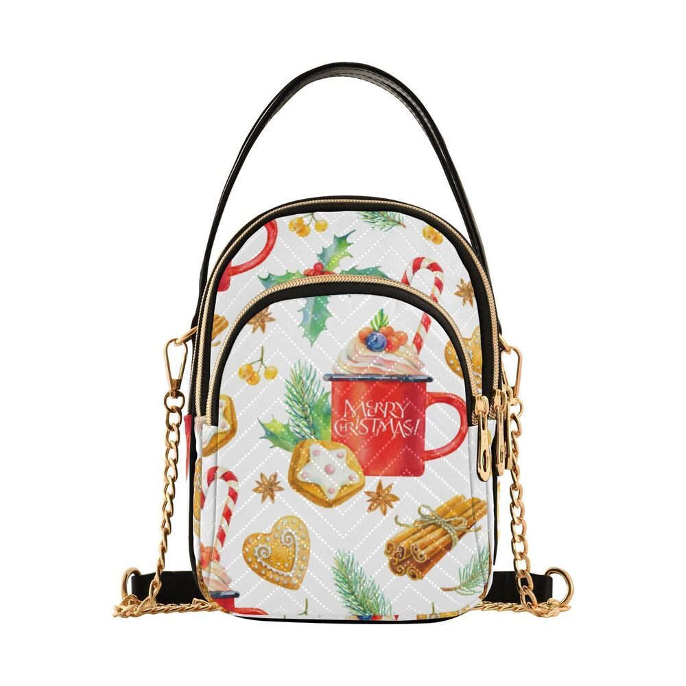 2624 Christmas Cell Phone Purse Winter Festive Gingerbread Crossbody View 3